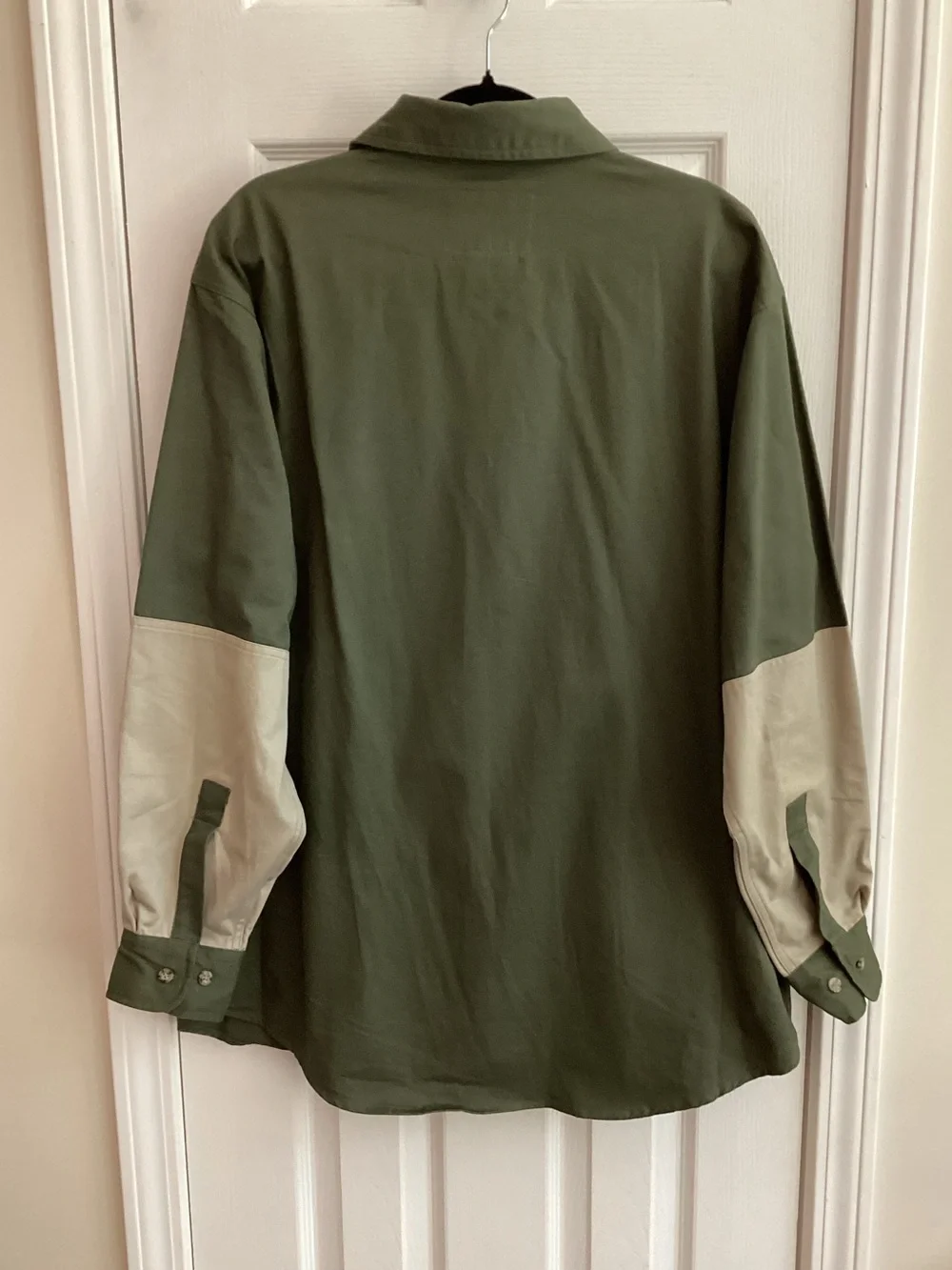 WOOLRICH Vintage Shooting Hunting Shirt Green Tan Men’s Size Large - Picture 2 of 5